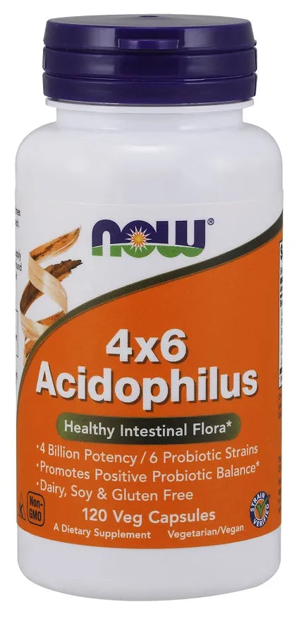 Acidophilus 4X6 - 120 vcaps - NOW Foods - Papildai