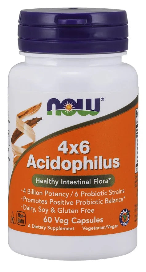 Acidophilus 4X6 - 60 vcaps - NOW Foods - Papildai