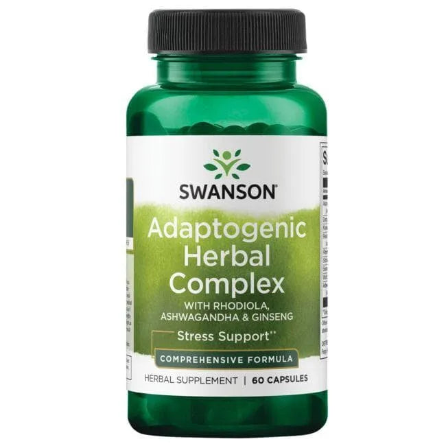 Adaptogenic Herbal Complex - Žolelių kompleksas - N60 - Swanson - Papildai