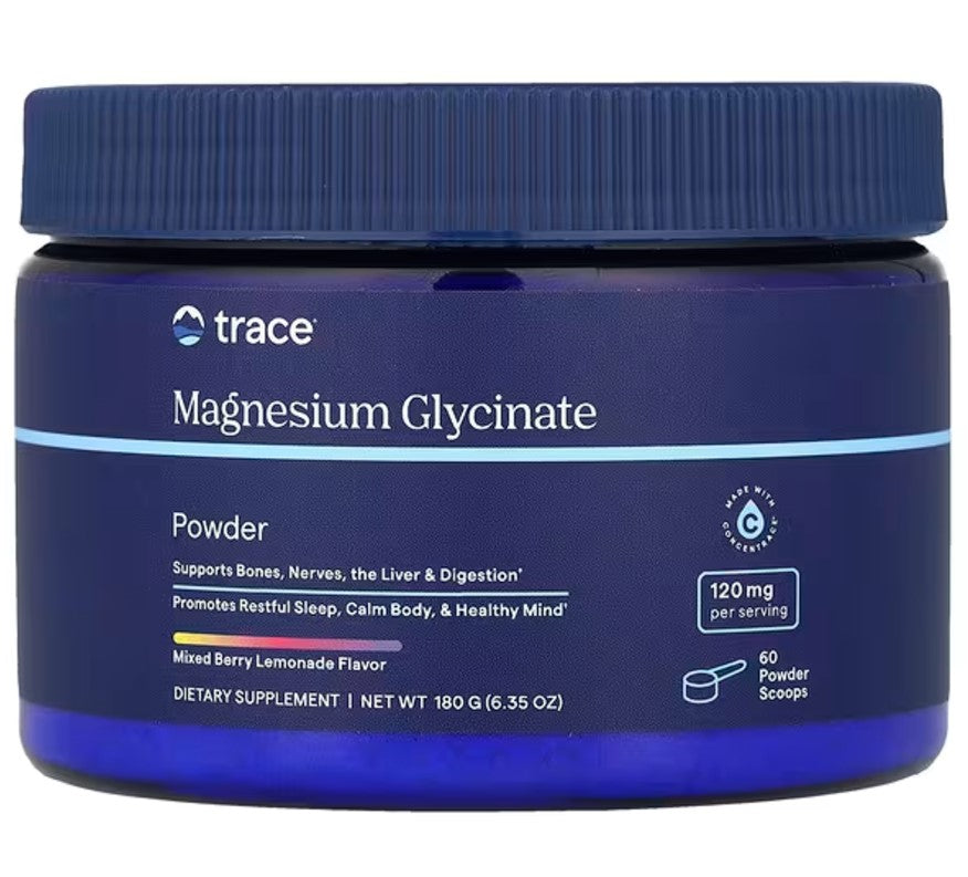 Magnesium Glycinate Powder, Mixed Berry Lemonade - 180g - Trace Minerals