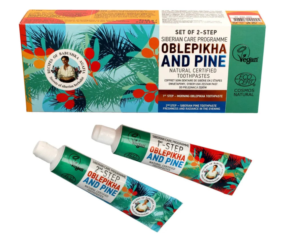 AGAFIA Dantų pasta duetas 2 x 85 g - Kosmetika