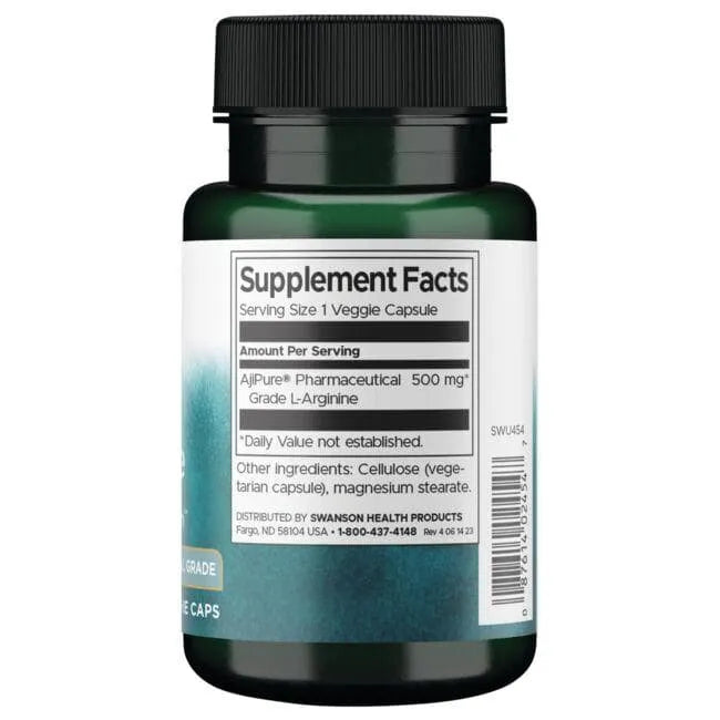 AjiPure L-Arginine - 500 mg - N60 - L-Argininas - Swanson - Papildai