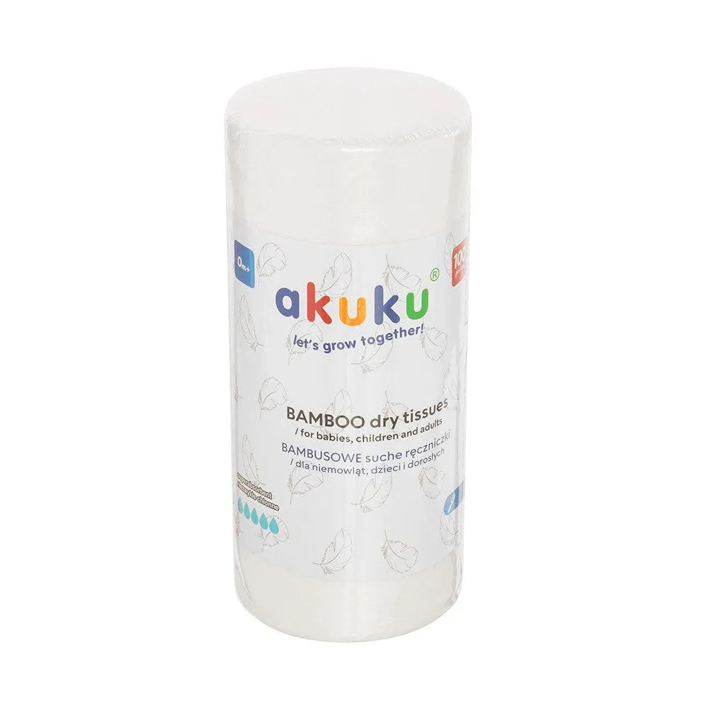 AKUKU Dry bamboo towels - disposable (A0687) 100 pcs. - Vaikui ir mamai