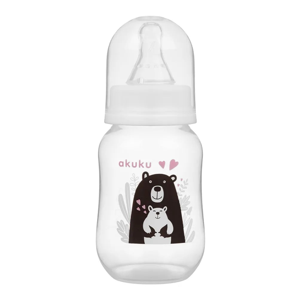 AKUKU kūdikių maitinimo buteliukas - Juodasis lokys 125ml - Kosmetika