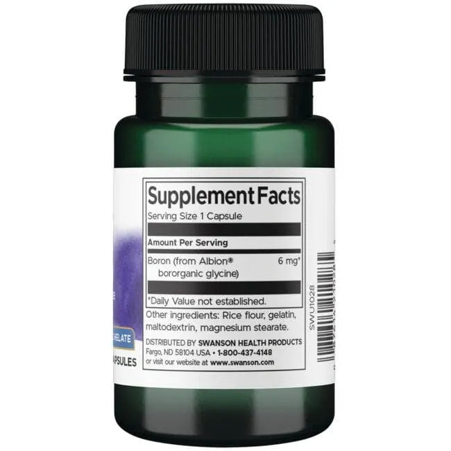 Albion Boron Bororganic Glycine - Kaulams - 6 mg - N60 - Swanson - Papildai
