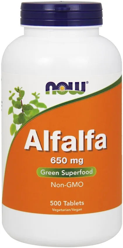 Alfalfa 650mg - 500 tablets - NOW Foods - Papildai