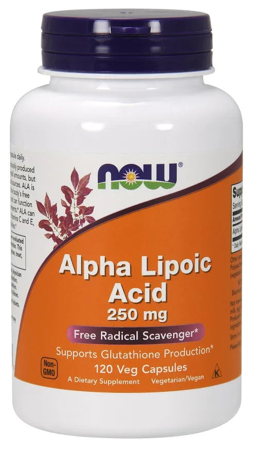 Alpha Lipoic Acid 250mg - 120 vcaps - NOW Foods - Papildai
