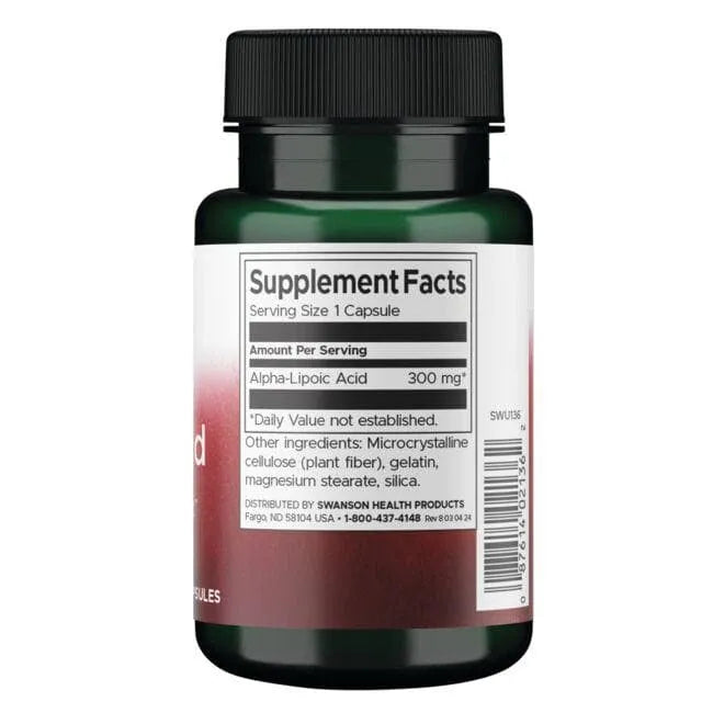 Alpha Lipoic Acid - 300 mg - N60 - Alfa lipoinė rūgštis - Swanson - Papildai