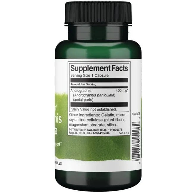Andrographis Paniculata - Skėstašakių kamrų - 400 mg - N60 - Swanson - Papildai