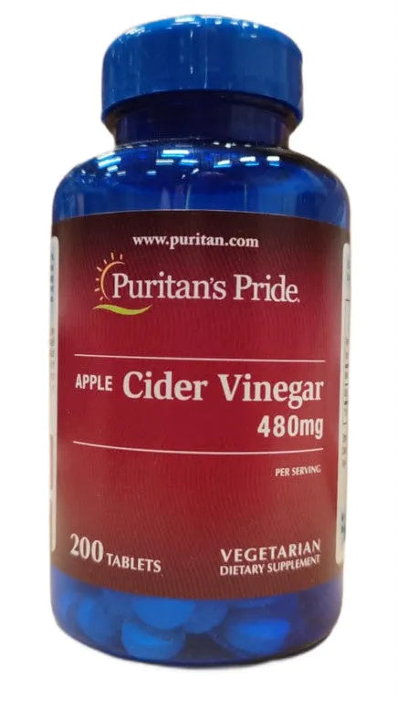 Apple Cider Vinegar 480mg - 200 tabs - Puritan’s Pride - Papildai