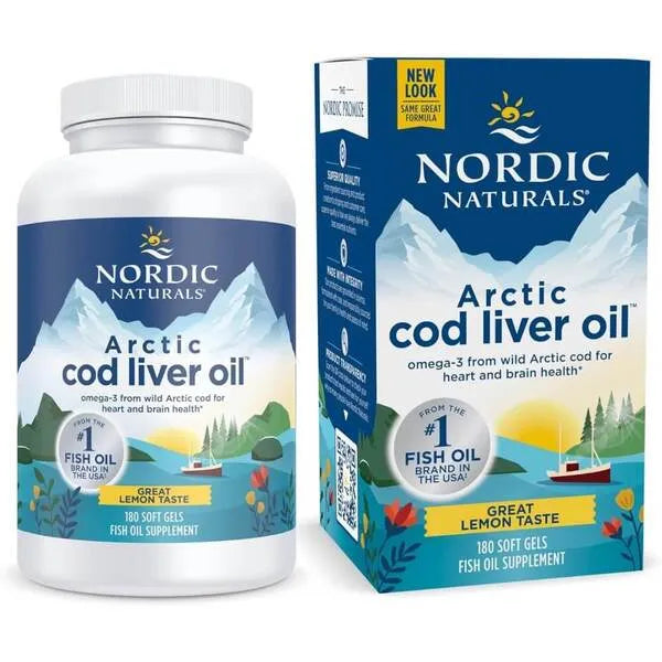 Arctic Cod Liver Oil 750mg Lemon - 180 softgels - Nordic Naturals - Papildai