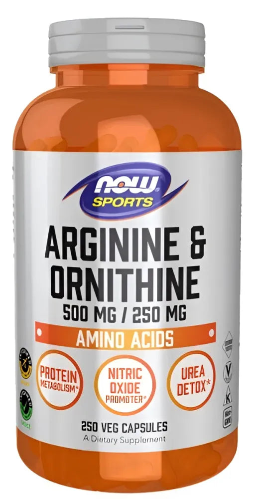 Arginine & Ornithine - 250 vcaps - NOW Foods - Papildai