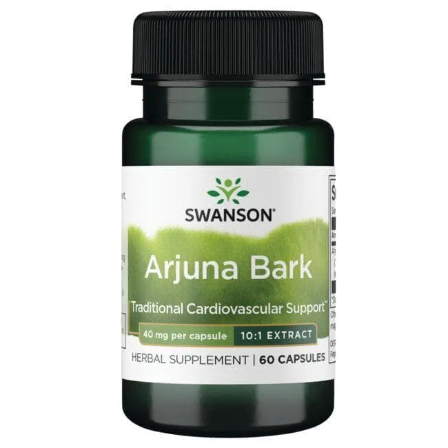 Arjuna Bark 10:1 Extract - Arjunos žievės ekstraktas - 40 mg - N60 - Swanson - Papildai