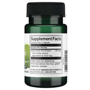 Arjuna Bark 10:1 Extract - Arjunos žievės ekstraktas - 40 mg - N60 - Swanson - Papildai