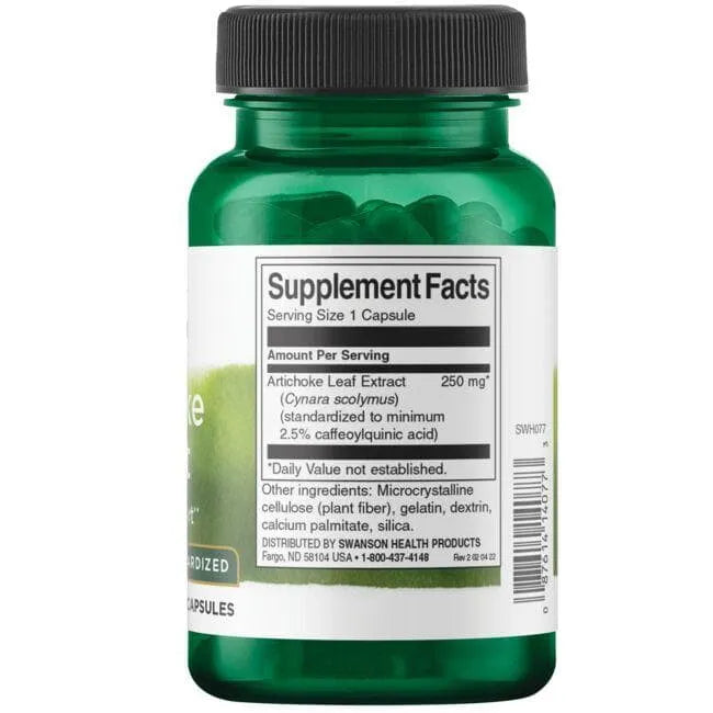 Artichoke Extract - Standardized - 250 mg - N60 - Swanson - Papildai