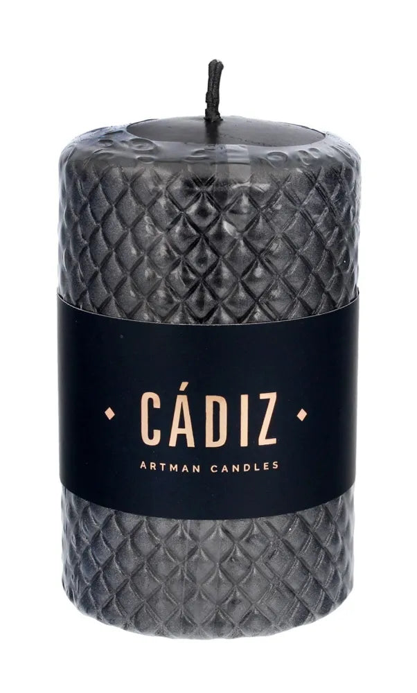ARTMAN Kalėdų Cadiz dekoratyvinė žvakė - maža cilindro formos (skersmuo 7.3cm) juoda 1 vnt - Medicinos ir slaugos prekės