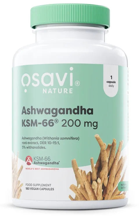 Ashwagandha KSM-66 200mg - 180 vegan caps - Osavi - Papildai