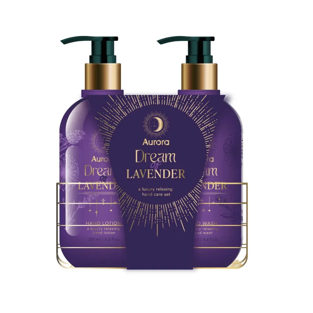 AURORA Dream of Lavender Hand Care Gift Set Metal basket - 2 products - Kosmetika
