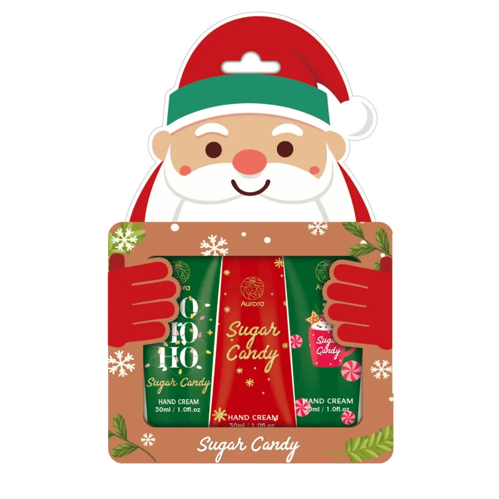 AURORA Hand Care Gift Set Xmas Sugar Candy Box Santa Claus - 3 products - Kosmetika