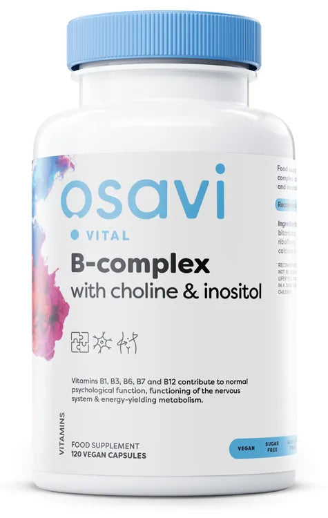 B-Complex with Choline & Inositol - 120 vegan caps - Osavi - Papildai