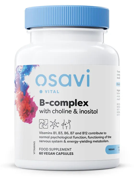 B-Complex with Choline & Inositol - 60 vegan caps - Osavi - Papildai