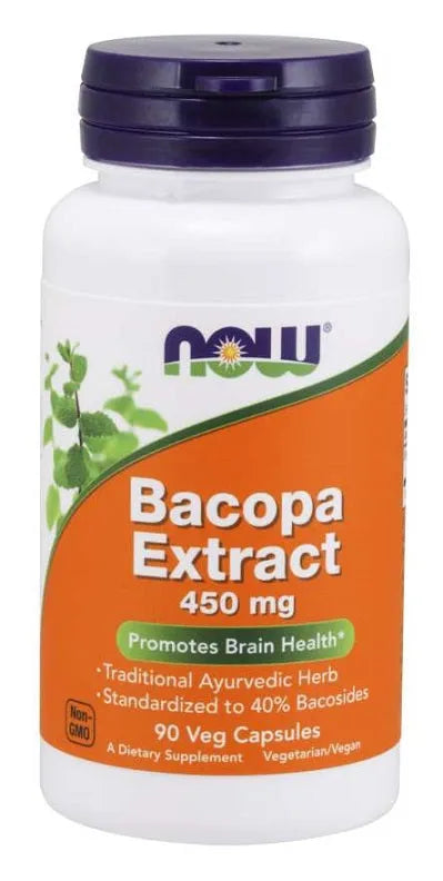Bacopa Extract 450mg - 90 vcaps - NOW Foods - Papildai