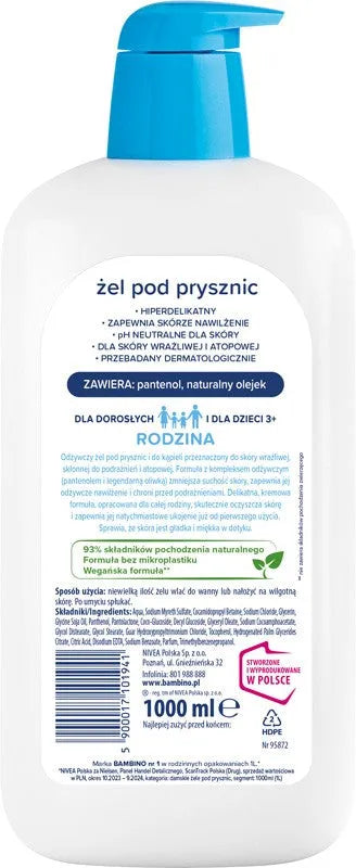BAMBINO Family Hyperdelicate shower gel with panthenol - nourishing 1000 ml - Vaikui ir mamai