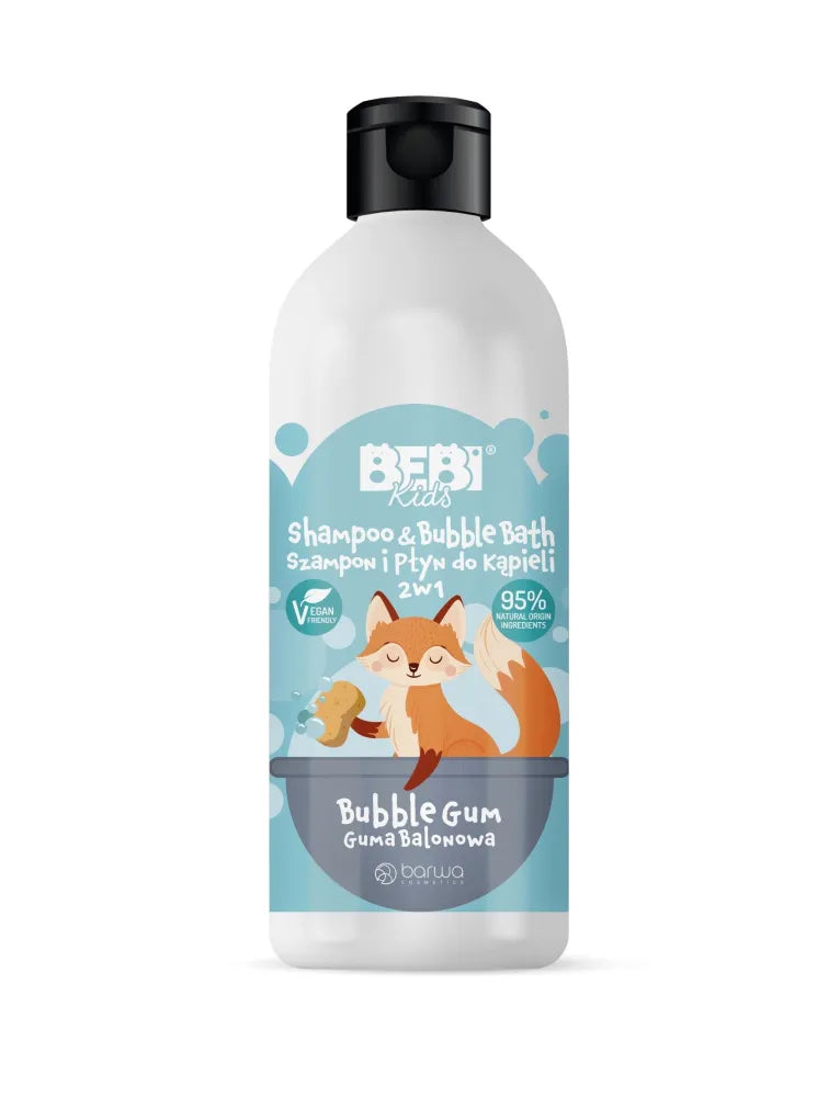 BARWA Bebi Kids šampūnas ir vonios skystis 2in1 - Kramtomoji guma 500ml - Kosmetika