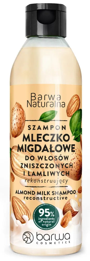 BARWA Natural Almond Milk Šampūnas pažeistiems ir trapiems plaukams 300ml - Kosmetika