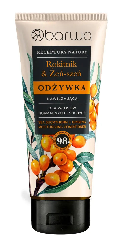 BARWA Nature’s Recipes Moisturizing Conditioner for Normal and Dry Hair - Sea Buckthorn & Ginseng - Kosmetika