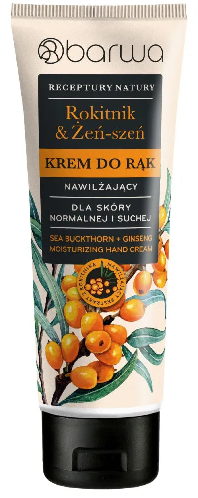 BARWA Nature’s Recipes Moisturizing Hand Cream - Sea Buckthorn & Ginseng 100 ml. - Kosmetika