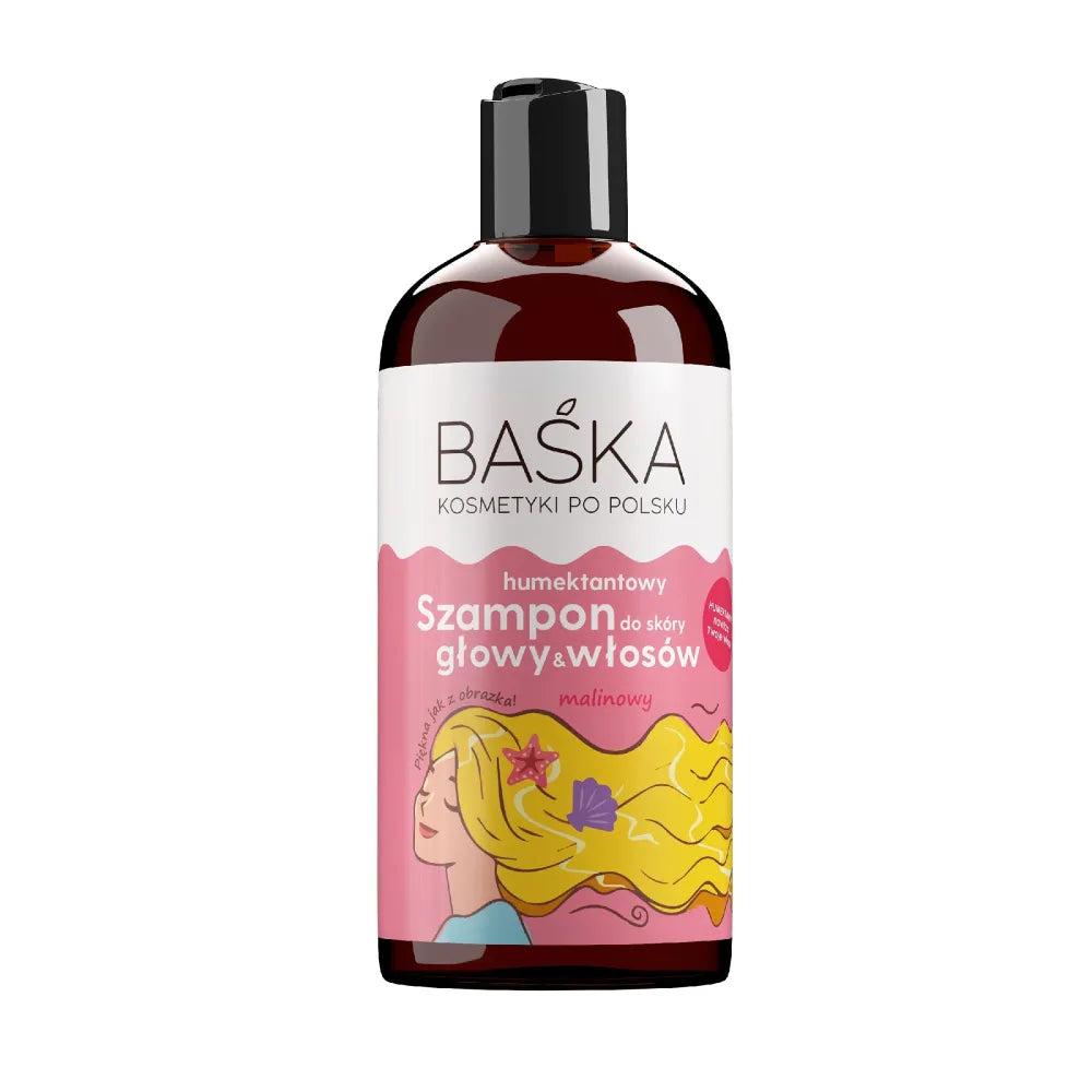BAŚKA Cosmetics drėkinamasis plaukų šampūnas - avietė 500ml - Kosmetika