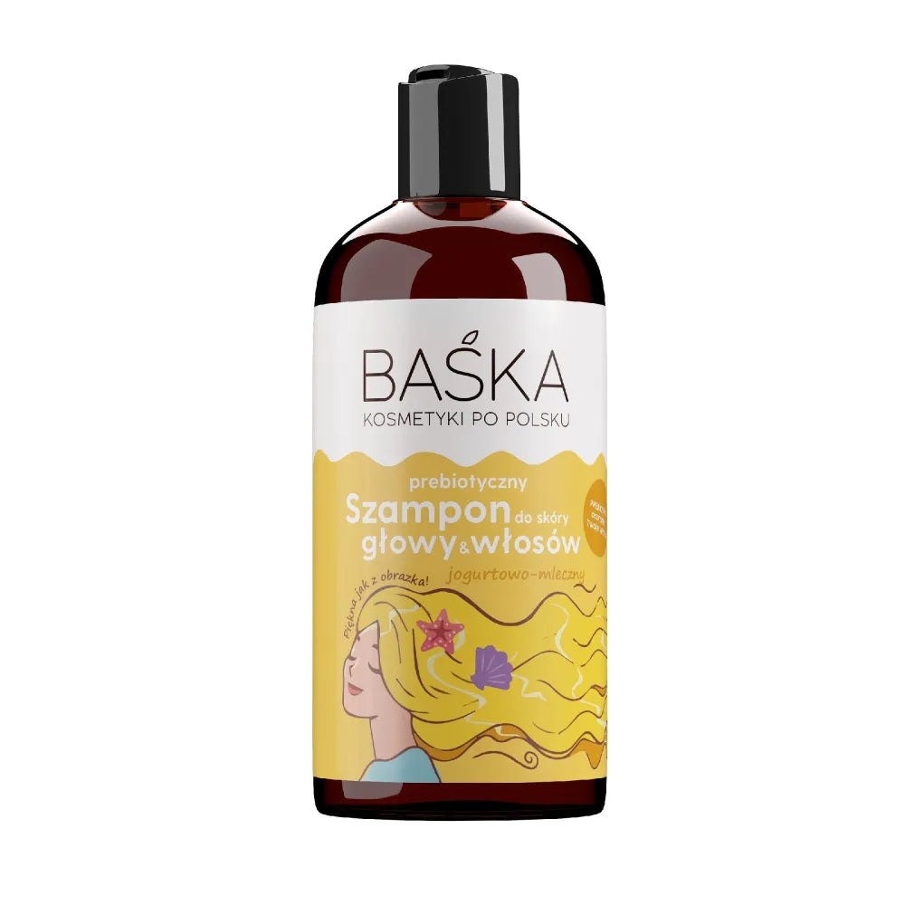 BAŚKA Cosmetics Lietuvių Prebiotinis šampūnas galvai ir plaukams - jogurtas-pienas 500ml - Kosmetika