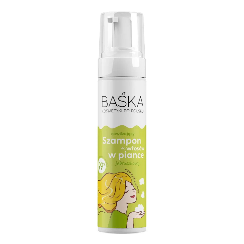 BAŚKA Drėkinamoji putų plaukų šampūnas - Obuolys 200ml - Kosmetika