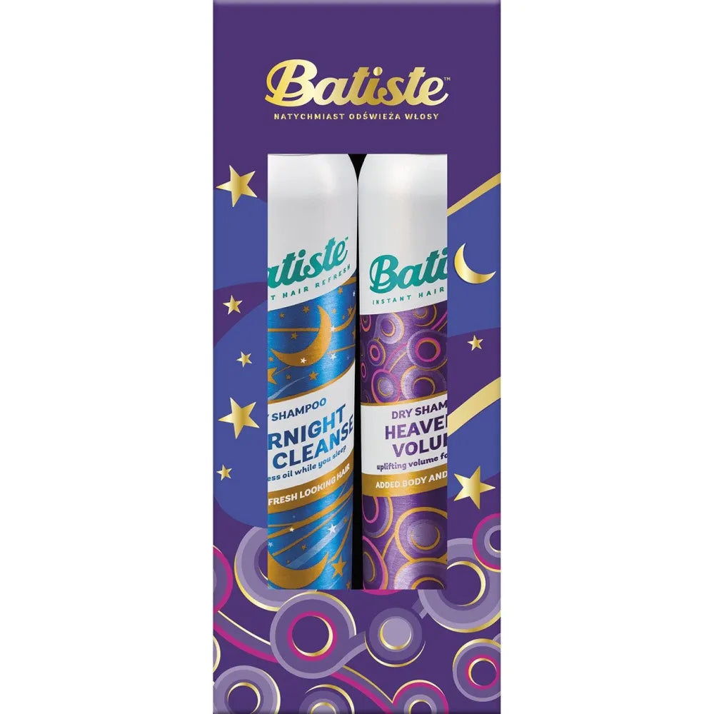 BATISTE Kalėdų rinkinys (sausas šampūnas Dangiškas tūris 200ml + Naktinis lengvas valymas 200ml) - Kosmetika