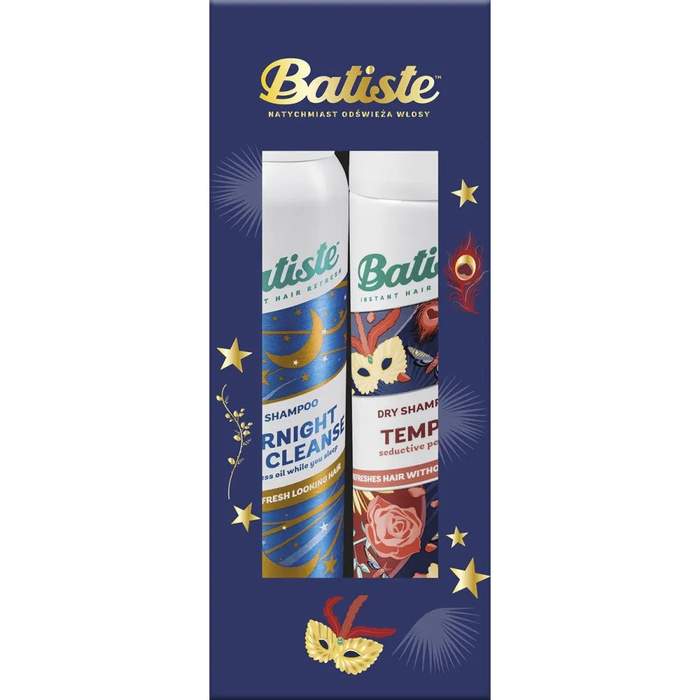 BATISTE Kalėdų rinkinys (sausas šampūnas Tempt 200ml + naktinis lengvas valymas 200ml) - Kosmetika