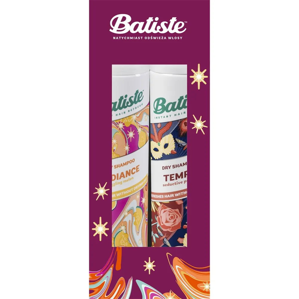 BATISTE Radiance + Tempt Set Sausieji šampūnai plaukams 200 ml + Kosmetika