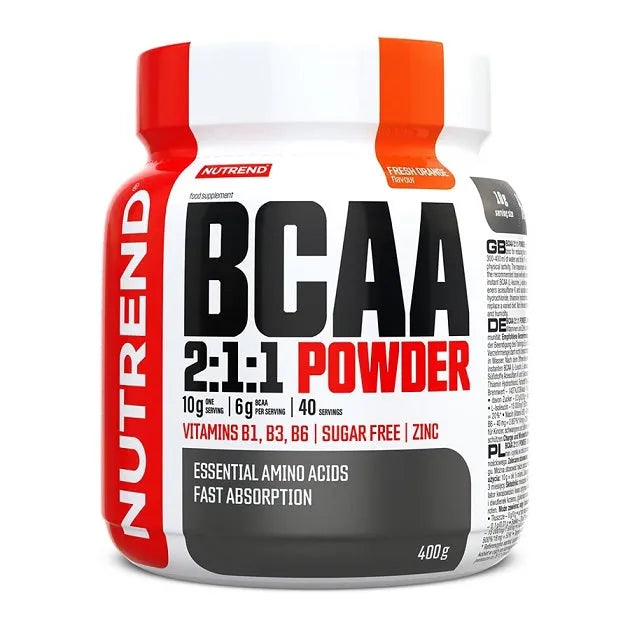 BCAA 2:1:1 Powder Fresh Orange - 400g - Nutrend - Sporto papildai