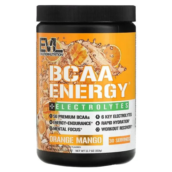 BCAA Energy + Electrolytes Orange Mango - 333g - EVLution Nutrition - Sporto papildai