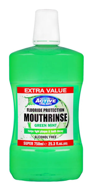 Beauty Formulas Active Oral Care Fluoride Mouthwash Green Mint - be alkoholio 750ml - Kosmetika