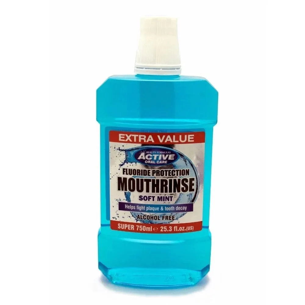 Beauty Formulas Active Oral Care Fluoride Mouthwash Soft Mint - be alkoholio 750ml - Kosmetika