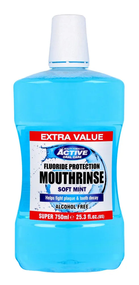 Beauty Formulas Active Oral Care Fluoride Mouthwash Soft Mint - be alkoholio 750ml - Kosmetika