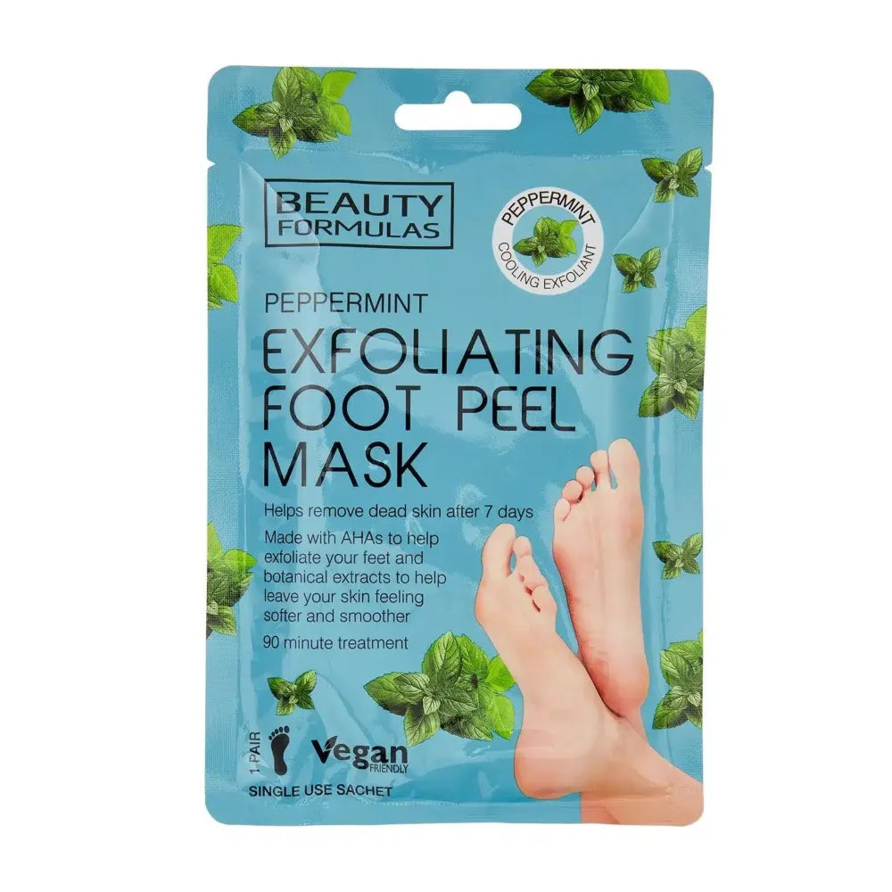 BEAUTY FORMULAS Foot Mask Exfoliating Peeling with Peppermint - 1 pora - Kosmetika