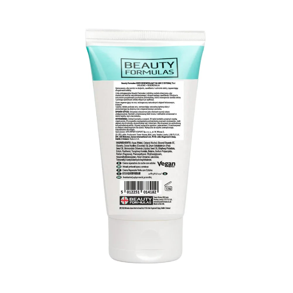 BEAUTY FORMULAS Regenerating night cream with ectoine 75 ml - Kosmetika