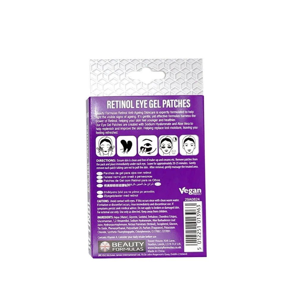 BEAUTY FORMULAS Retinol Anti-aging eye patches with 1 op. - 6 pairs - Kosmetika
