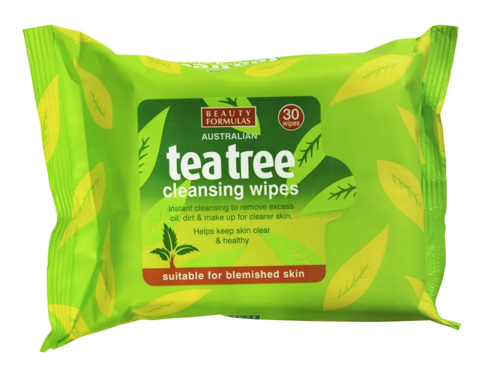 Beauty Formulas Tea Tree Cleansing Wipes for the Face 1 pakelis - 30 vnt. - Kosmetika