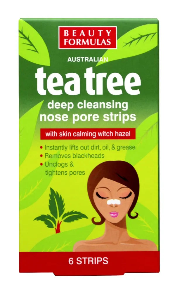 Beauty Formulas Tea Tree Giliai valančios nosies juostelės 1 pakelis-6 vnt - Kosmetika
