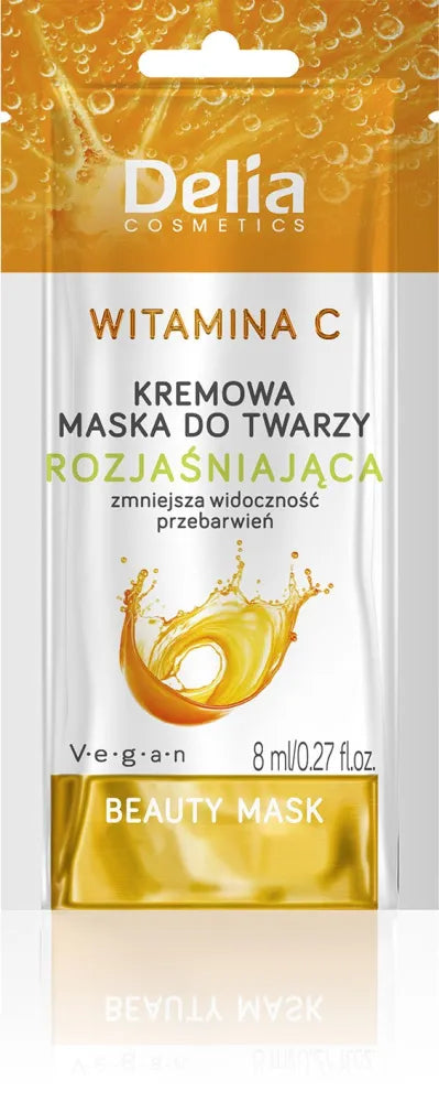 BEAUTY MASK - Dviejų pusių kaukė - VITAMIN C - KREMAS šviesinantis. euro pakelis 8ml k72 - Kosmetika