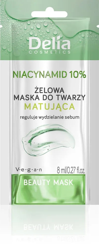BEAUTY MASK - Veido kaukė - NIACINAMIDE 10% - GEL matinis. euro pakelis 8ml k72 - Kosmetika