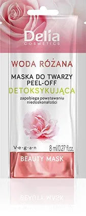 BEAUTY MASK - Veido kaukė - ROSE WATER - PEEL OFF detoksikacija. euro pakelis 8ml k72 - Kosmetika